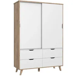 FORTE Schwebetürenschrank Vankka 139 x 202 cm Holzoptik Plankeneiche