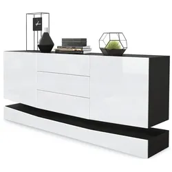 SIDEBOARD City Fronten in Weiß Hochglanz