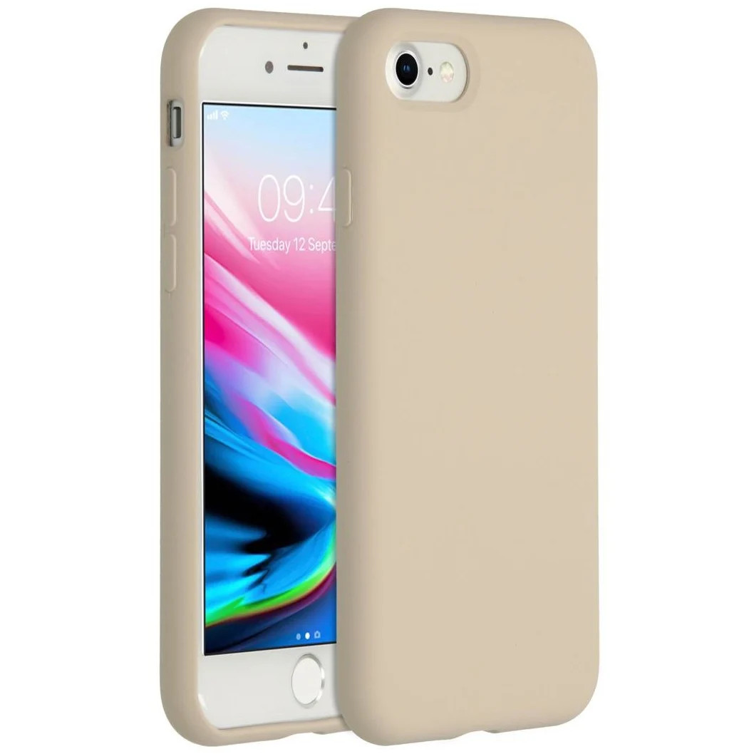 Accezz Liquid Silicone Telefoonhoesje voor Apple iPhone SE (2022 / 2020), iPhone 8, iPhone 7 - Bruin