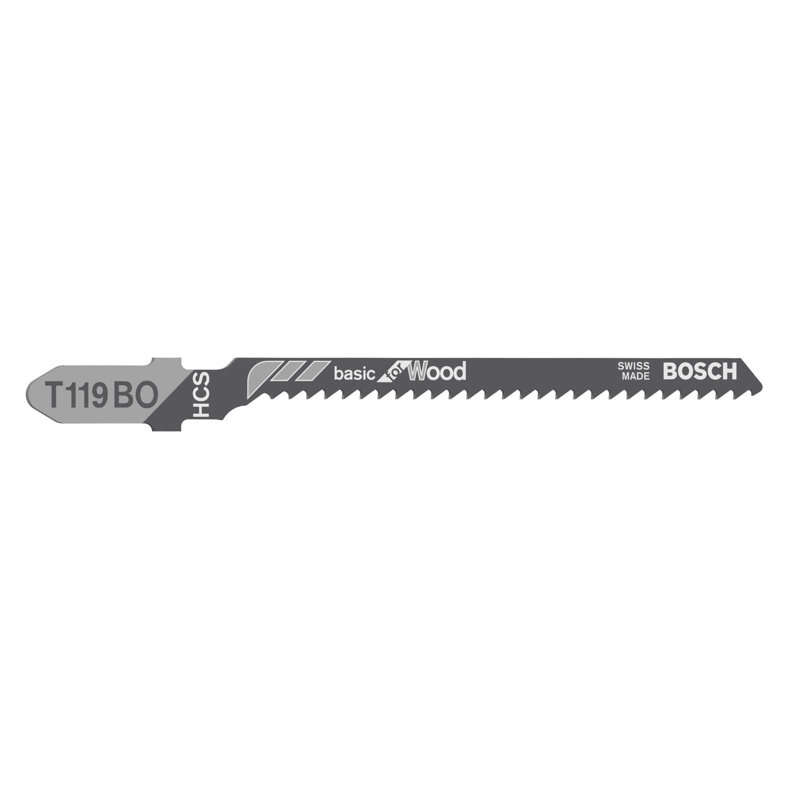 Bosch Professional Zubehör Stichsägeblatt T 119 BO Basic for Wood, 3er-Pack (2608637788)