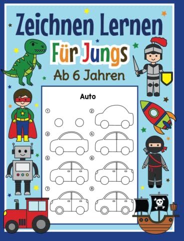 Kritzelkönig - Zeichnen Lernen für Jungs ab 6 Jahren: Mit einfachen Schritt für Schritt Anleitungen zum Nachzeichnen Tolles Malbuch für Jungen im Kindergarten und Schule - Preis vom 11.10.2026 03:10:56 h