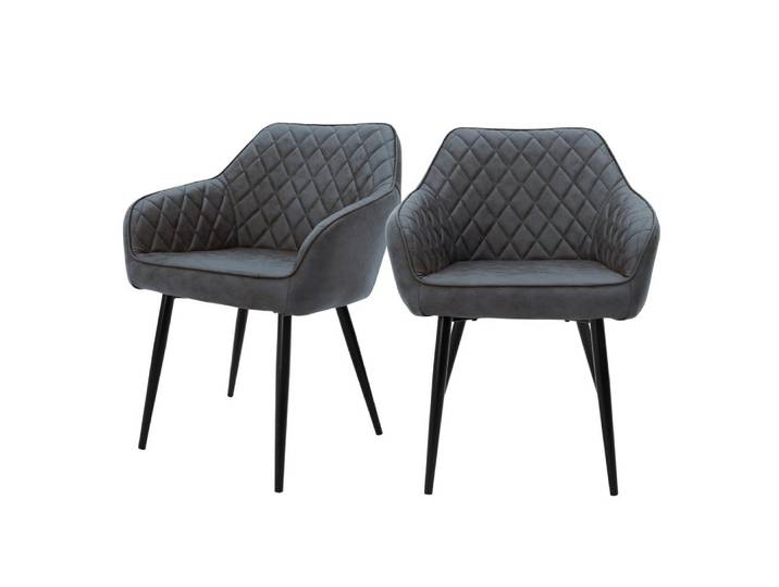 ML-DESIGN Polsterstuhl Esszimmerstühle mit Rücken- & Armlehne moderne Design Küchenstühle (2 St), Esstischstühle 2er Set Kunstlederbezug bis 120kg Wohnzimmerstuhl