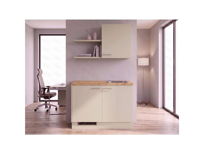 Impuls Miniküche IP 1200, Eiche, Hellgrau, nur wie online abgebildet bestellbar, 121.6 cm, seitenverkehrt erhältlich, vormontierter Korpus, Küchen, Miniküchen