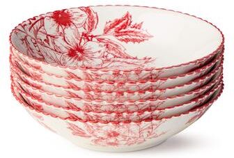 "Certified International Crimson Noel Set of 6 Soup Bowl 6 asst - 9.25"" L x 9.25"" W x 2.25"" H"