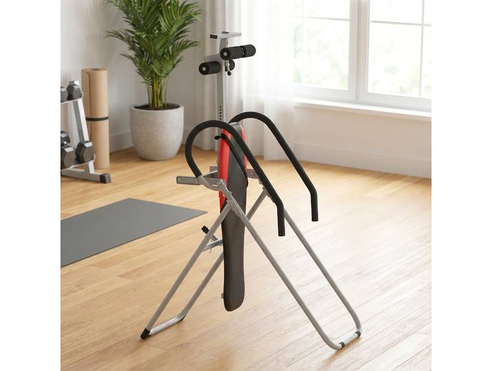 SPORTNOW Table Inversion Pliable Acier Rouge 0-90° Verrou Réglable