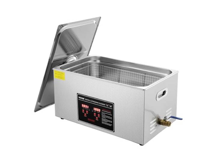 VEVOR Nettoyeur à Ultrasons 22L en Acier Inoxydable Bac Ultrasons Numérique avec Chauffage Temps et Température Réglables Appareil de Nettoyage Ultrasonique pour Bijoux Lunettes Montres Labo Clinique
