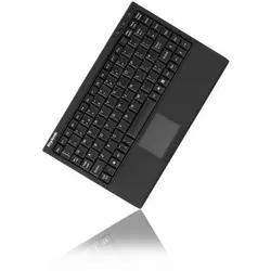 KeySonic ACK-540U+ kabelgebundene Mini Tastatur mit Smart-Touchpad - QWERTZ DE - schwarz