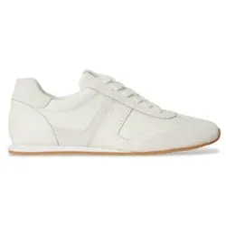Lauren Ralph Lauren für Damen. 802P17694001 Sportliche Dani Schuhe aus weißem Leder und Wildleder (39), Wohnung, Schnürsenkel, Lässig