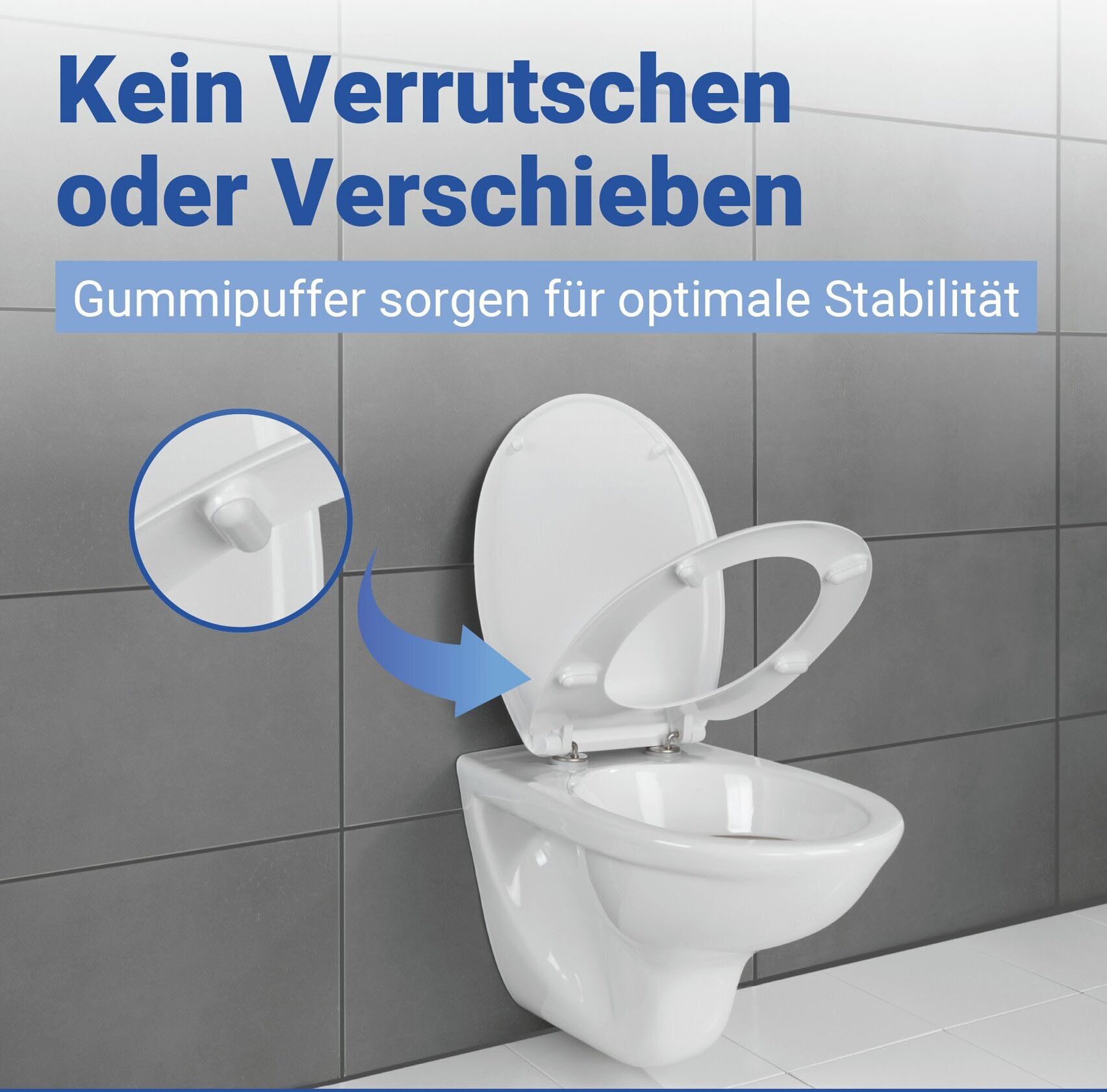 WC-Sitz WENKO "Vigone", weiß, Duroplast, WC-Sitze, WC-Sitz