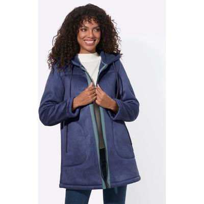 Outdoorjacke CASUAL LOOKS, Damen, Gr. 44, blau (marine), 100% Polyester, unifarben, Jacken Outdoorjacke
