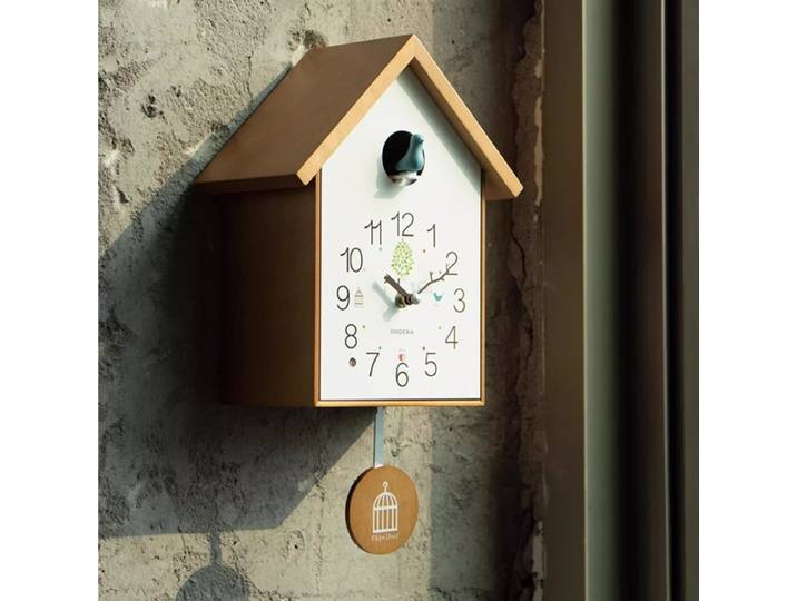 Horloge coucou européenne en bois massif avec pendule d'oiseau, décoration murale de chimie musicale pour chambre d'enfant, horloge décorative