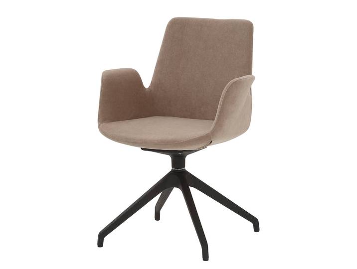Chaise à accoudoirs myHELIOS 48 x 85 x 55cm Marron/Sable
