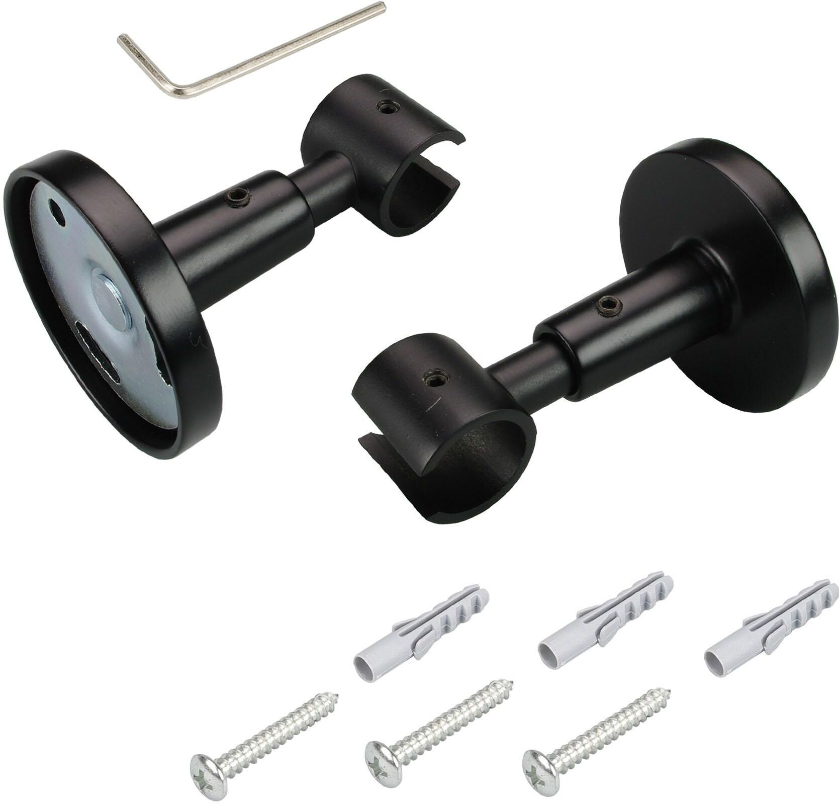 Deckenträger für Gardinenstangen LIEDECO, schwarz, Ø:1,6cm, Gardinenstangenhalterungen, Deckenträger für Gardinenstangen, für Gardinenstangen Ø 16 mm schwarz Ø 1,6cm