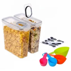 Relaxdays Vorratsdosen Set luftdicht 3,7 Liter Schwarz,Transparent