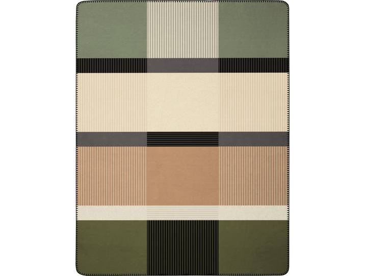 Wohndecke BIEDERLACK Land Check , bunt (grün), B:220cm L:240cm, Baumwolle, Polyacryl, Polyester, Wohndecken, Wohndecke, mit Zierstich