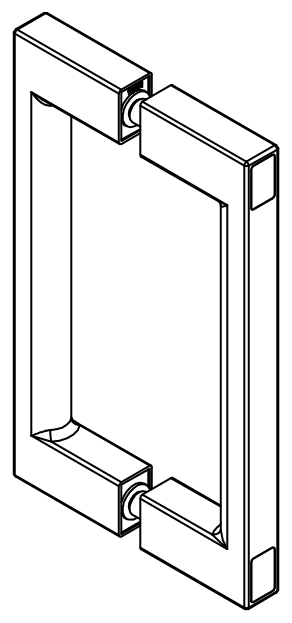 HSK Duschkabinenbau KG HSK Ersatzteile Bügelgriff eckig, Edelstahllook, E100140-59-90 E100140-59-90