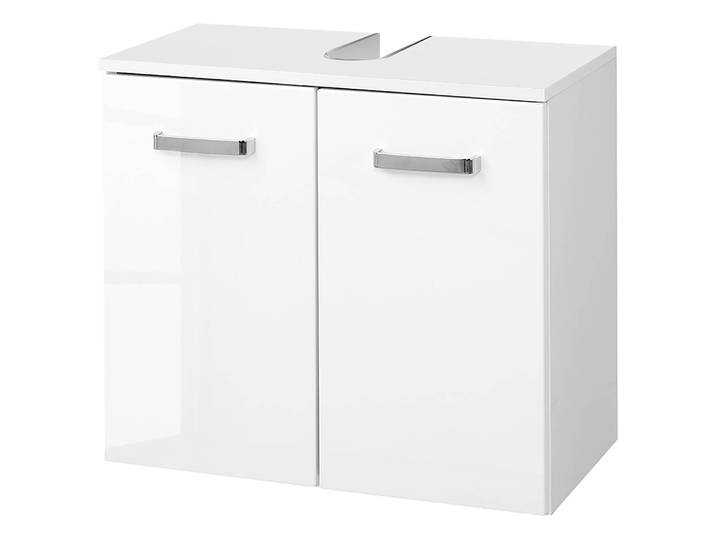 Waschbeckenunterschrank II 60cm Weiß/Hochglanz Weiß/Weiß