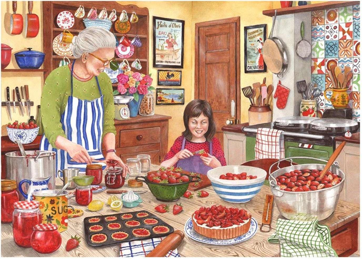 House of Puzzles Puzzel Aardbeienjam met 250 XL stukjes