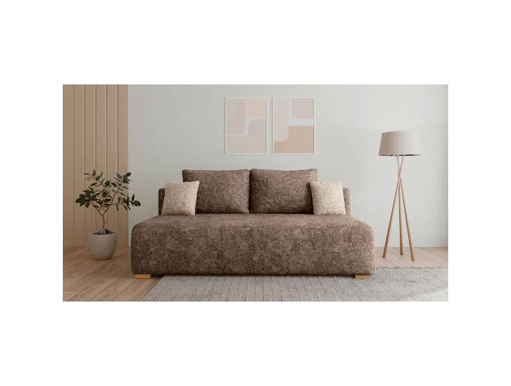 Mid.you Schlafsofa Moss, Taupe, Beige, Kunststoff, 3-Sitzer, Füllung: Komfortschaum,Komfortschaum, 200x90x100 cm, Stoffauswahl, Rücken echt, Wohnzimmer, Sofas & Couches, Schlafsofas, Schlafsofas mit Bettkasten