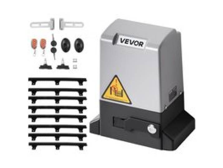 VEVOR Schiebetorantrieb, 400 W, Hoftorantrieb für Türen bis zu 25 m/1000 kg, Toröffner, Rolltormotor mit Nylon-Zahnstange, Infrarotsensor & 2 Fernbedienungen, Öffnungssystem für Einfahrtstore