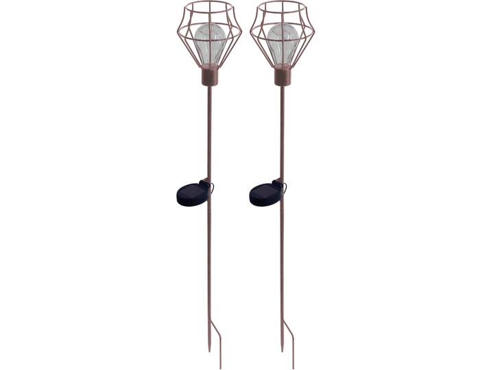 Gartenleuchte LUXFORM Solar-Erdspiess-Gartenlampe - Pentagon - 2 Stück , braun (bronze), 2 Stk., Leuchten, Gartenleuchte, Dekoratives Gartenornament