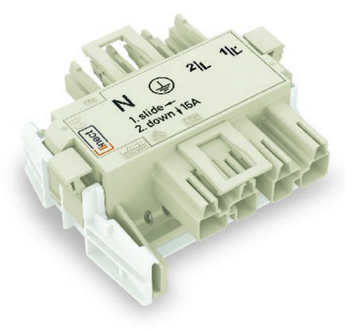 WAGO Netz-Adapter Netz-Stecker - Netz-Buchse Gesamtpolzahl: 4 Weiß 25St.