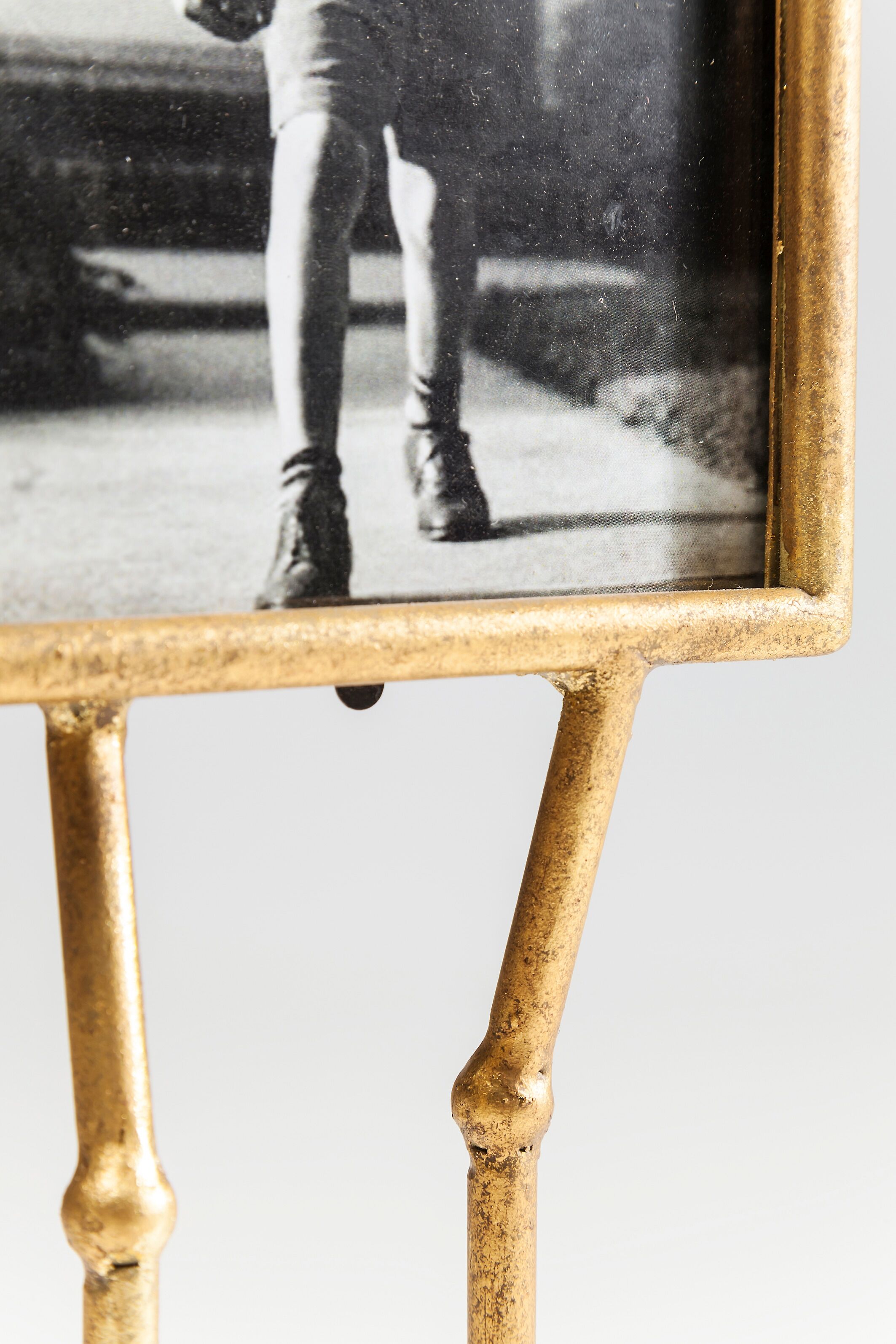 Einzelrahmen KARE DESIGN "Bilderrahmen Duck Feet Horizont", gold (goldfarben), B:19cm H:37,5cm T:9,5cm, Glas, MDF, Stahl, Bilderrahmen, Einzelrahmen goldfarben B/H/T: 19cm x 37,5cm x 9,5cm