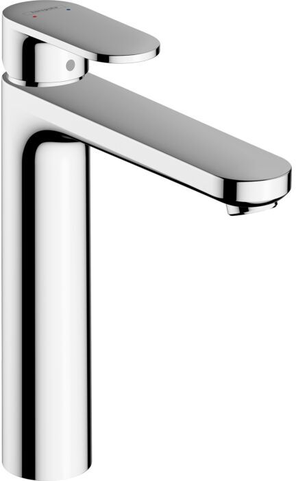 Hansgrohe Vernis Blend 190 Waschtischarmatur 71572000 mit isolierter Wasserführung und Zugstangen-Ablaufgarnitur, chrom