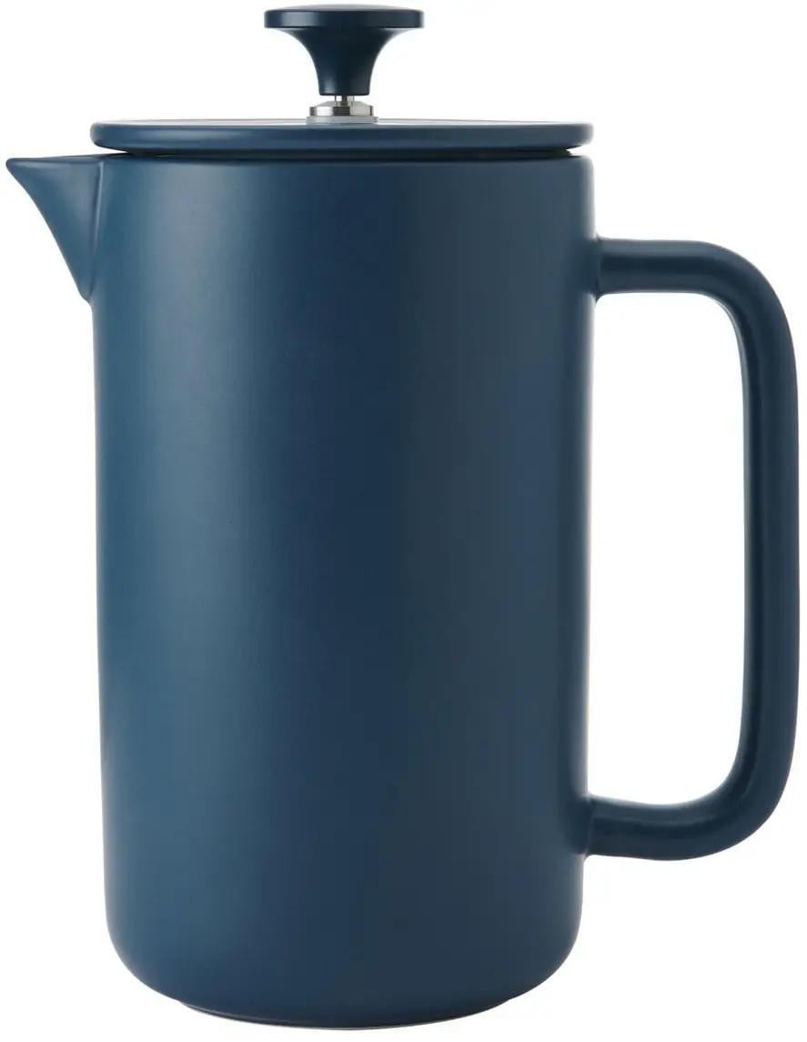 Kitchen Craft Koffiekan Arezzo Navy met French press filter van glas