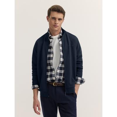Sweatjacke BUGATTI "Modern Fit", Herren, Gr. L, blau (390, marine), Sweatware, 87% Baumwolle, 13% Polyester, unifarben, normal, Sweatjacken Sweatjacke, Modern Fit Baumwollmix Reißverschluss
