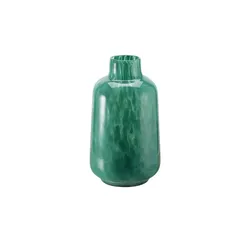 HOME STORY Vase   , grün , Glas , Maße (cm): H: 32  Ø: 18