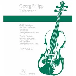 12 Fantasien für Viola da gamba solo TWV 40: 26-37 (arrangiert für Viola solo), Fachbücher von Georg Philipp Telemann, Mikhail Galaganov