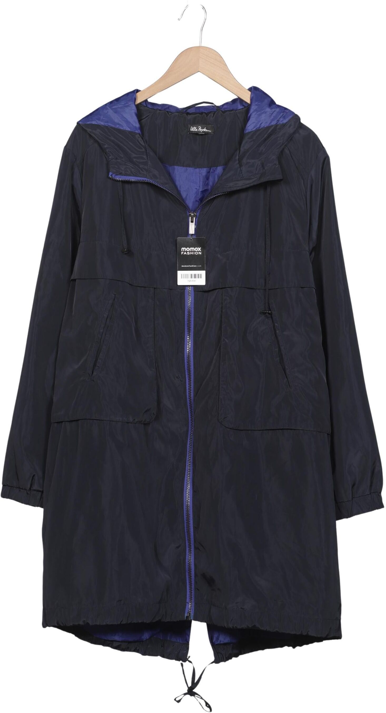 Ulla Popken Damen Mantel, Marineblau, Gr. 3Xl, Synthetik - Second Hand
