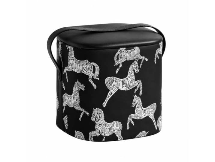 WSJJXS Sitzhocker mit Stauraum Gepolsterter Sitz und Griff Verstecktes Fach, Gepolsterter Sitz, Tragbarer Griff, Rutschfeste Basis(Black)