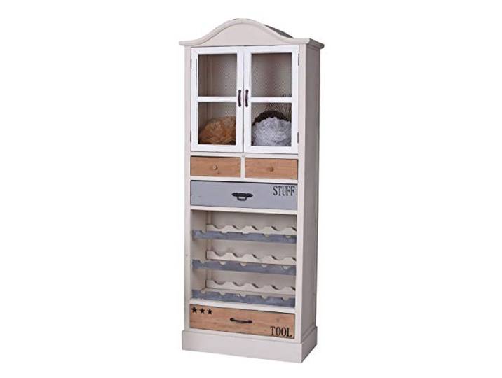 Weinschrank Landhausstil Vitrine Weinregal Holzregal 63cm Beige Vintage Schrank mxa036 Palazzo Exklusiv