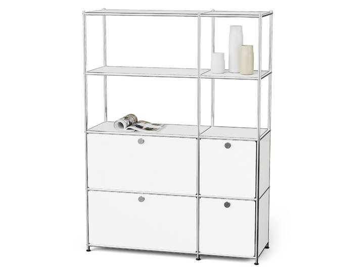 Tchibo - Regal Metall »Cn3« mit 4 Klappenfächern - 116x40x158,5cm - chrom -