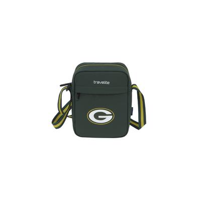 Umhängetasche TRAVELITE "travelite x NFL Crossbody Bag", Damen, Gr. B/H/T: 17cm x 22cm x 6cm, grün (grün bay packers), Textil, Taschen Umhängetasche, Unisex Schultertasche, Crossbodybag mit verstellbarem Schultergurt