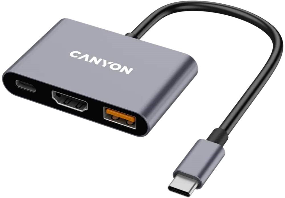 Canyon DS4 3-i-1 USB-C Hub - 100W - Grå