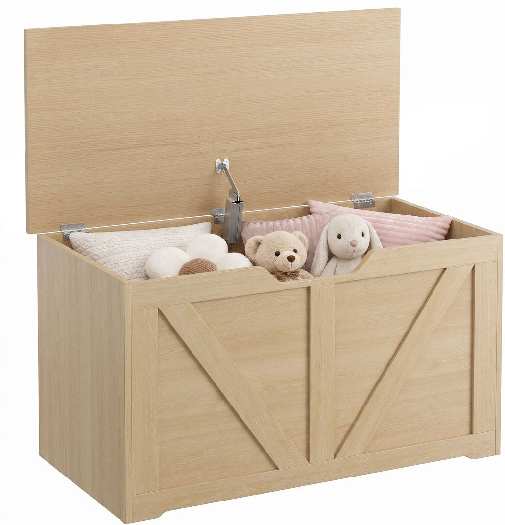 Brambly Cottage Blanket Chest Natural wood 45cm H X 80cm W X 40cm D