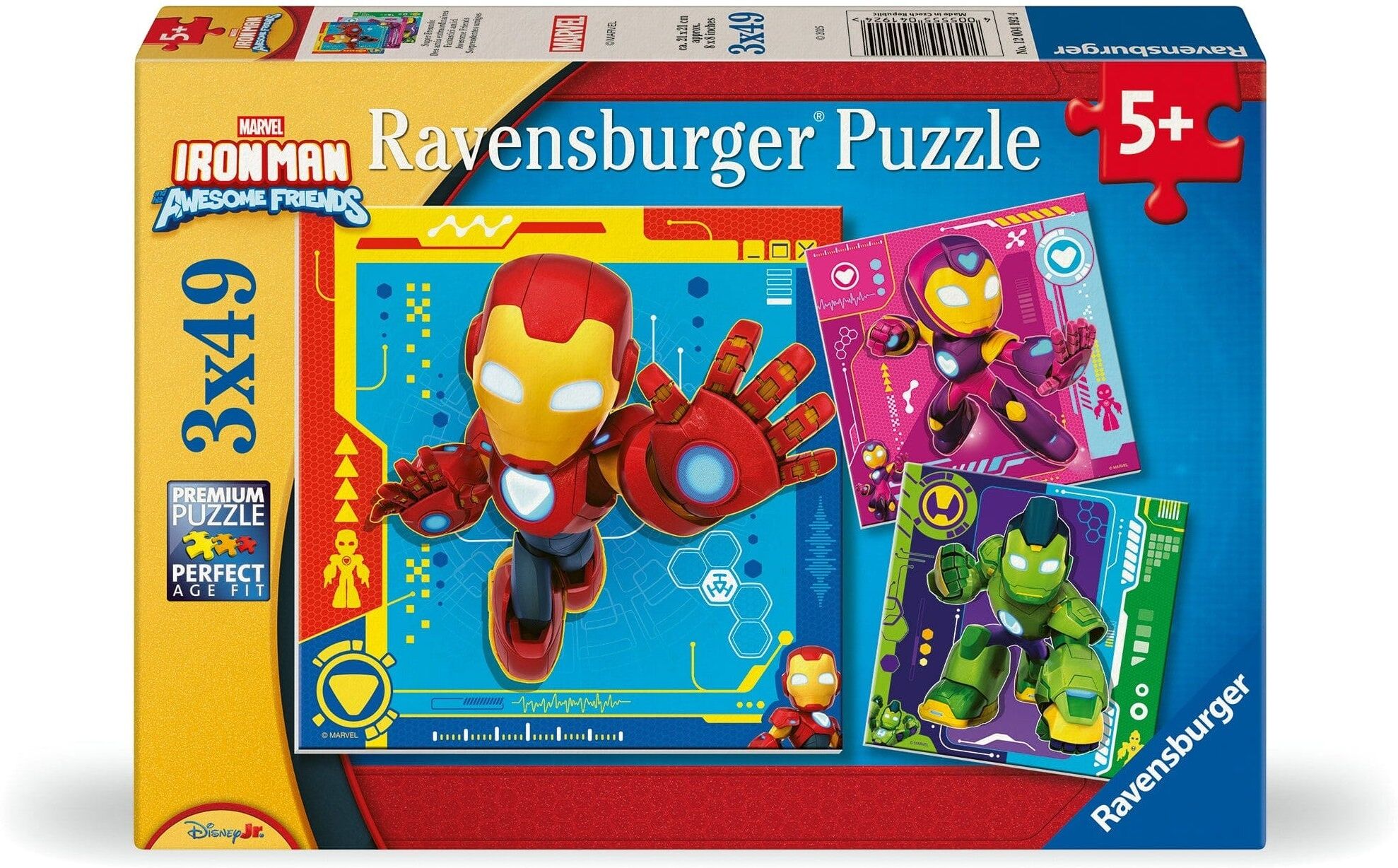 Ravensburger: Iron Man and His Awesome Friends 3x49 Piece Jigsaw Puzzle for Kids, Marvel Collectible Toy