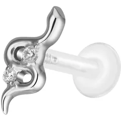 PTFE Labret mit Innengewinde + Titan-Aufsatz SCHLANGE