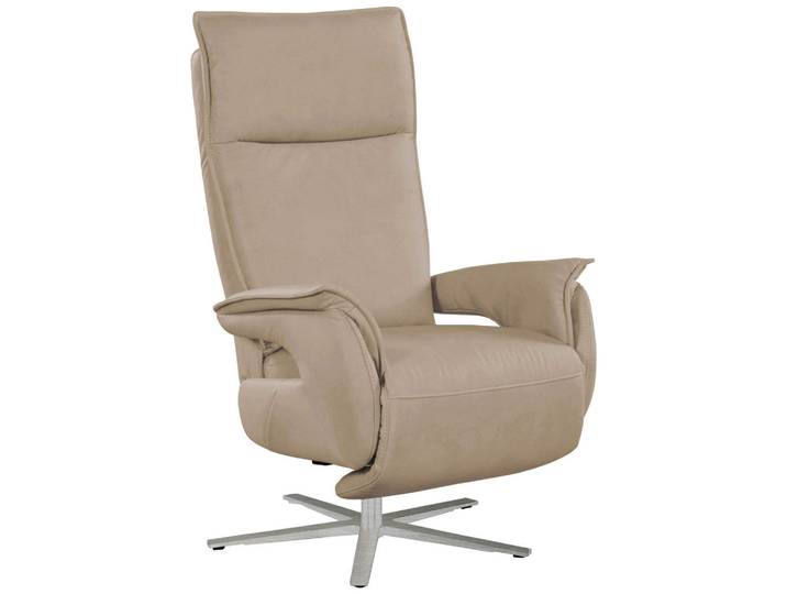 Livetastic Relaxsessel, Sandfarben, Metall, 77x116x80 cm, Made in EU, Relaxfunktion, Wohnzimmer, Sessel, Relaxsessel