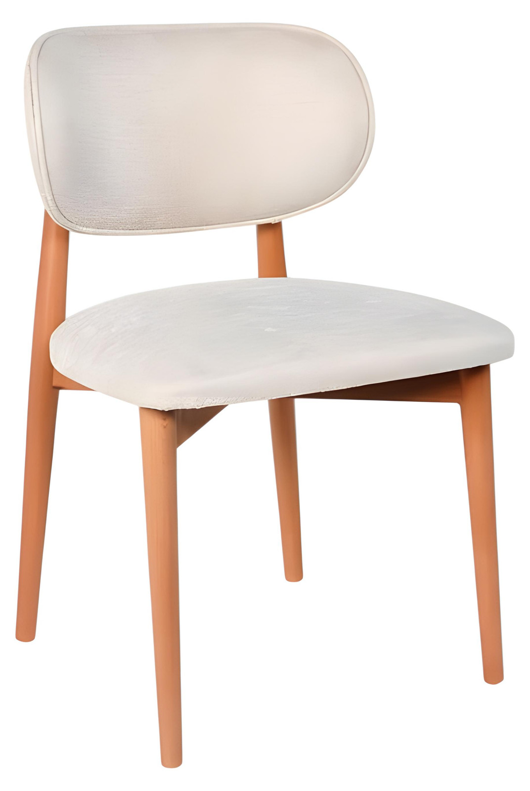 Exclusieve witte design fauteuil van textiel voor in de keuken of eetkamer