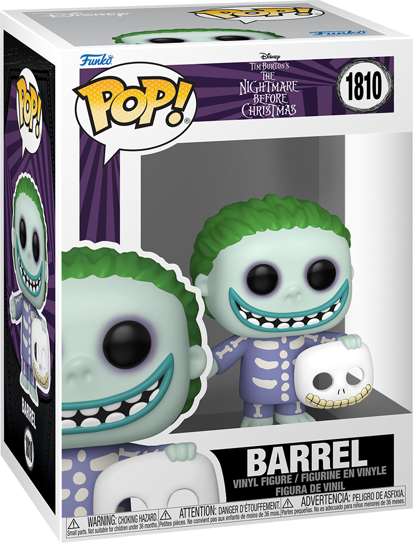 Funko Pop! Disney The Nightmare Before Christmas Barrel Vinyl Figure #1810, 8.4 cm, Green, Funko