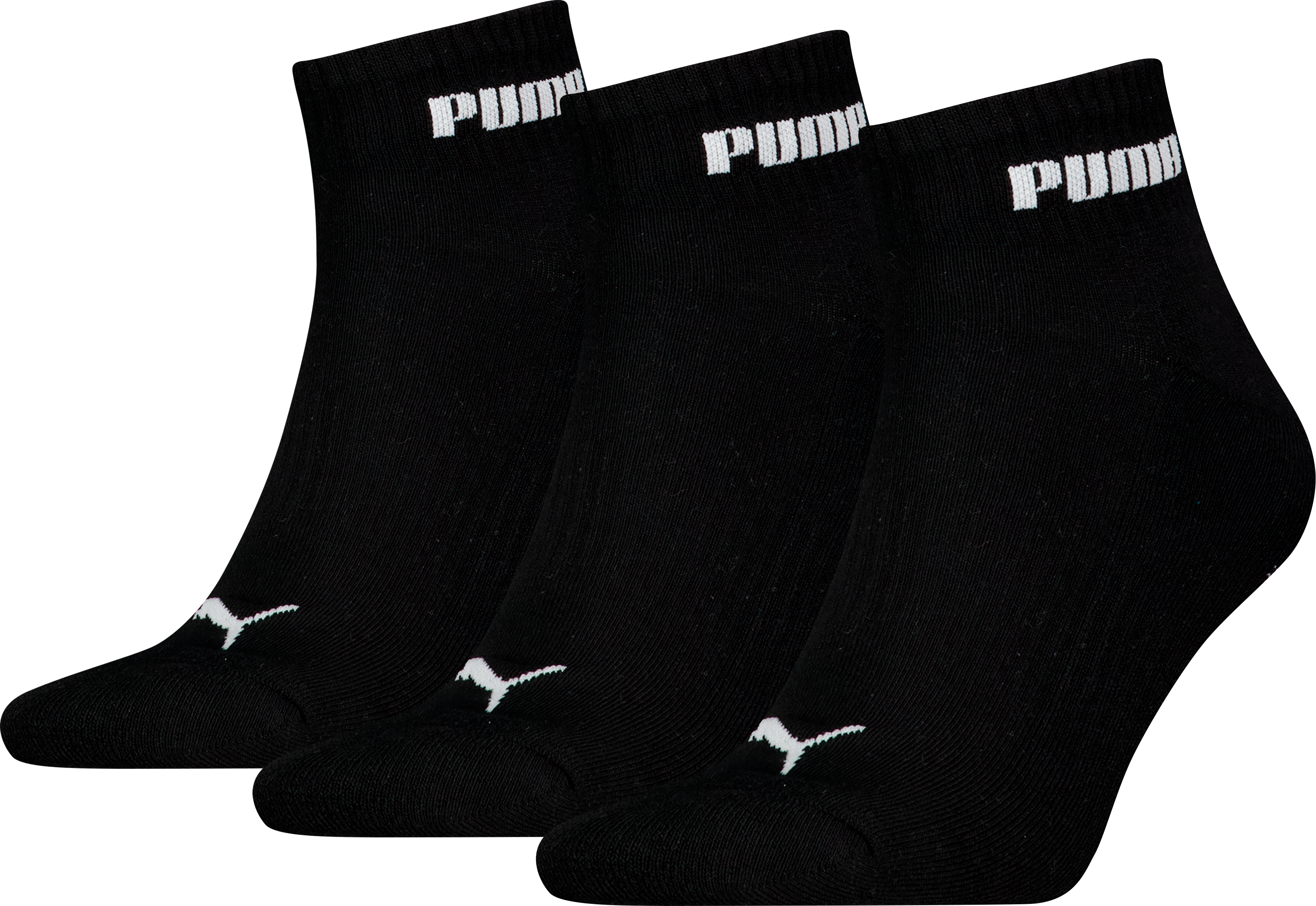 Kurzsocken PUMA "PUMA UNISEX CUSHIONED NEXT QUARTER 3P", Herren, Gr. 39-42, schwarz, Baumwollmischung, normal, Socken Kurzsocken, mit gepolsterter Sohle schwarz 39-42
