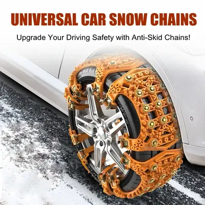 Universal Snow Chain For Car Tire, SUV Winter Anti Slip Tire Chain, Automobile Tire Accessories black