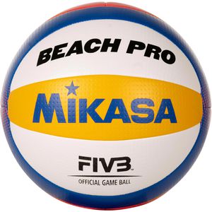 Mikasa Beachvolleyball Beach Pro DVV1, BV550C, Größe 5, weiß/blau/gelb, 280 Gramm, Spielball