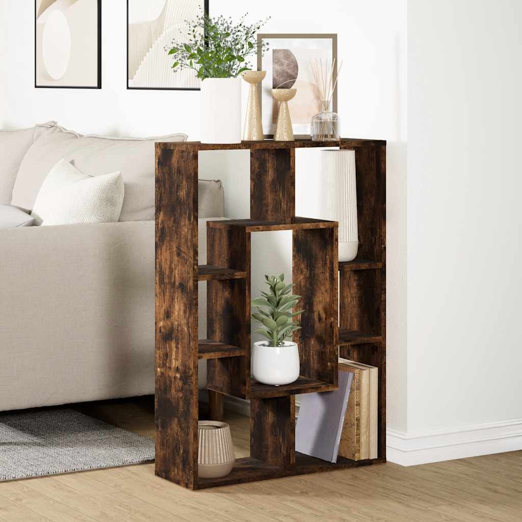 vidaXL Bibliothèque chêne fumé 63x20x90 cm bois d'ingénierie