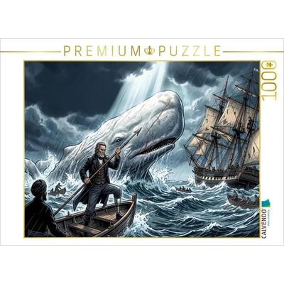 CALVENDO Puzzle Ahab stellt sich dem weißen Wal | 1000 Teile Lege-Größe 64 × 48 cm Foto-Puzzle für glückliche Stunden, von , Calvendo Puzzle