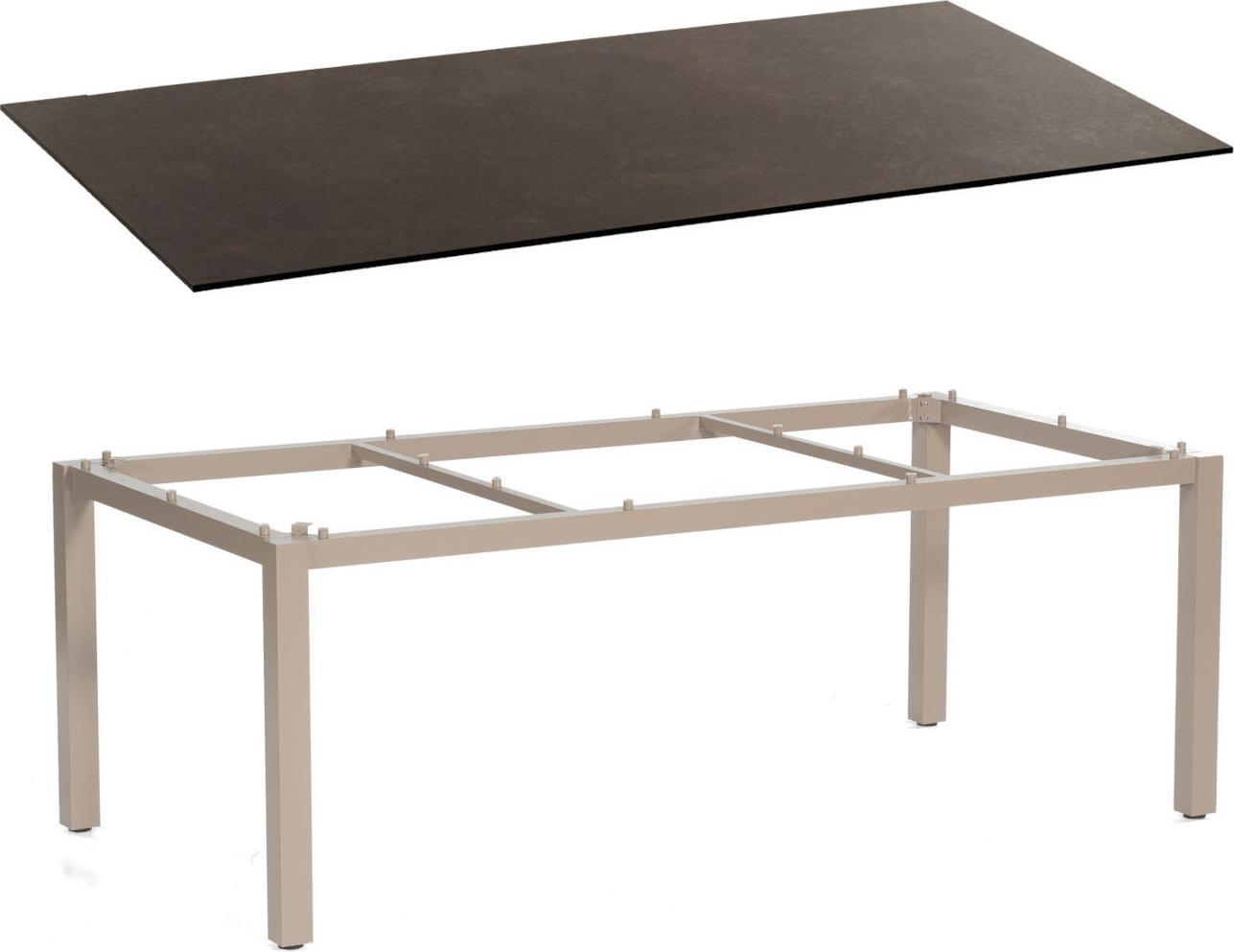 Sonnenpartner Gartentisch Base 200x100 cm Aluminium champagner Tischsystem